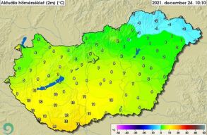 Magyarorsz�g egyik r�sz�n m�nuszok vannak, a m�sikon pedig m�r 14 Celsius-fokot m�rnek